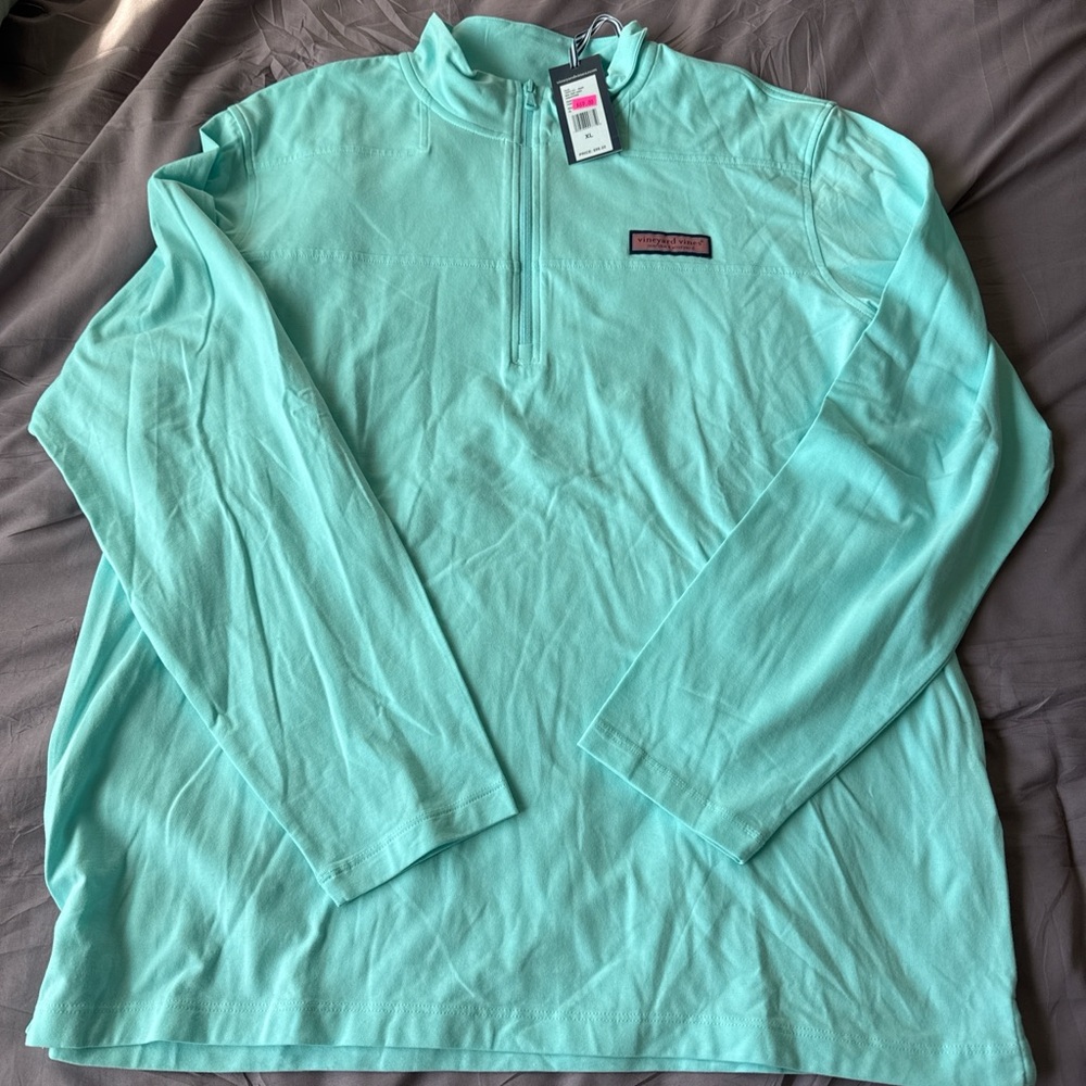 Vineyard Vines Aqua Quarter-Zip Pullover